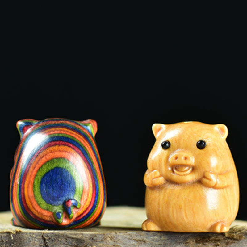 Buddha Stones Zielone drzewo sandałowe Małe liście Czerwone drzewo sandałowe Urocze zwierzęta świnki Pozytywna dekoracja - image 16