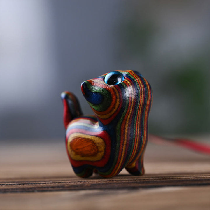 Buddha Stones Tęczowy Eukaliptus Słodkie Koty Zwierzęta Spokojna Dekoracja - image 2