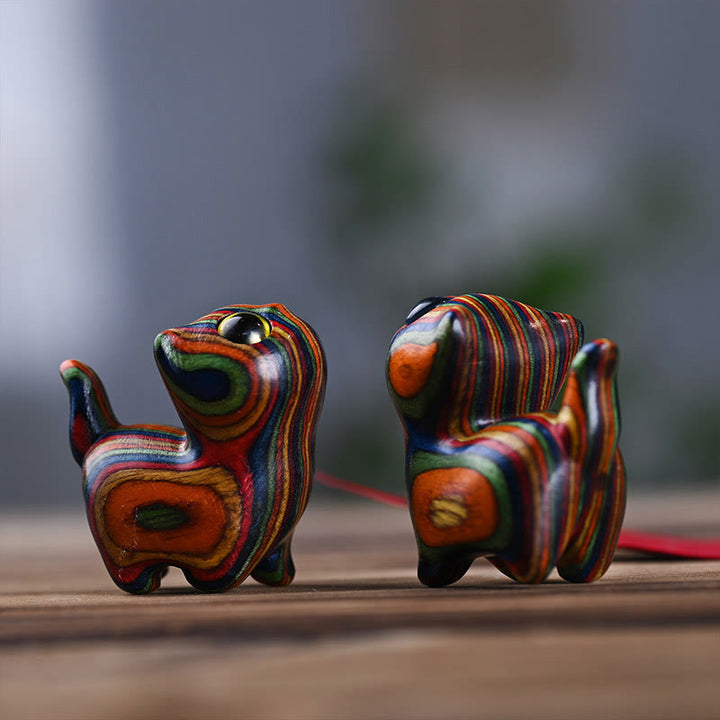 Buddha Stones Tęczowy Eukaliptus Słodkie Koty Zwierzęta Spokojna Dekoracja - image 11