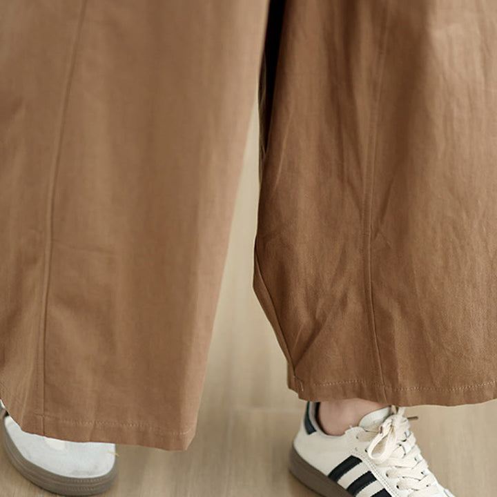 Spodnie damskie z szerokimi nogawkami i kieszeniami, z szerokimi nogawkami i gładkimi bawełnianymi wstawkami z Buddha Stones , 7-8 - image 16