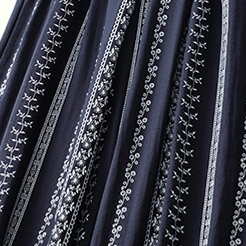 Spodnie damskie z szerokimi nogawkami i kieszeniami, z nadrukiem pionowym, z bawełny i lnu, z Buddha Stones - image 4