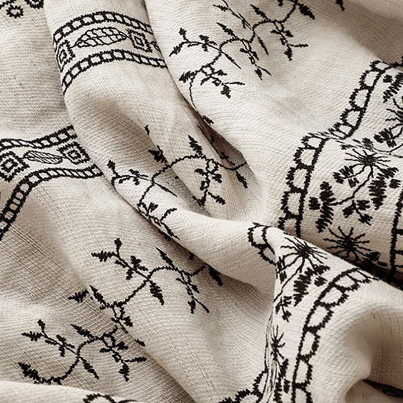 Spodnie damskie z szerokimi nogawkami i kieszeniami, z nadrukiem pionowym, z bawełny i lnu, z Buddha Stones - image 12