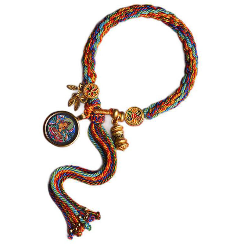 Bransoletka z kolorowymi sznurkami łączącymi Buddha Stones Thangka, tybetański chiński znak zodiaku Zakiram - image 3