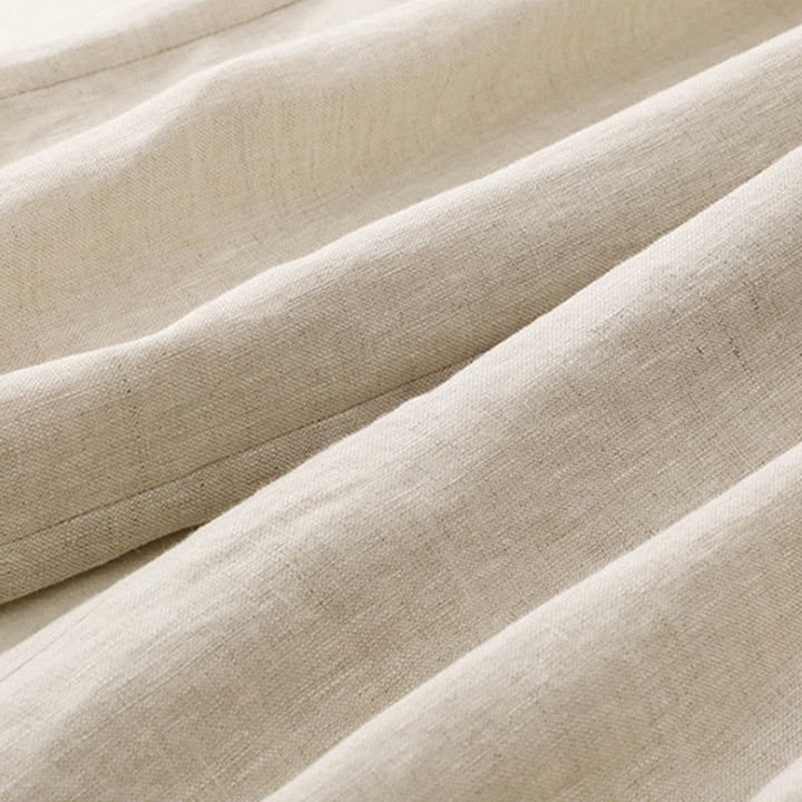 Letnie, gładkie, damskie spodnie haremowe z bawełny i lnu z kieszeniami w kolorze "Buddha Stones" - image 15