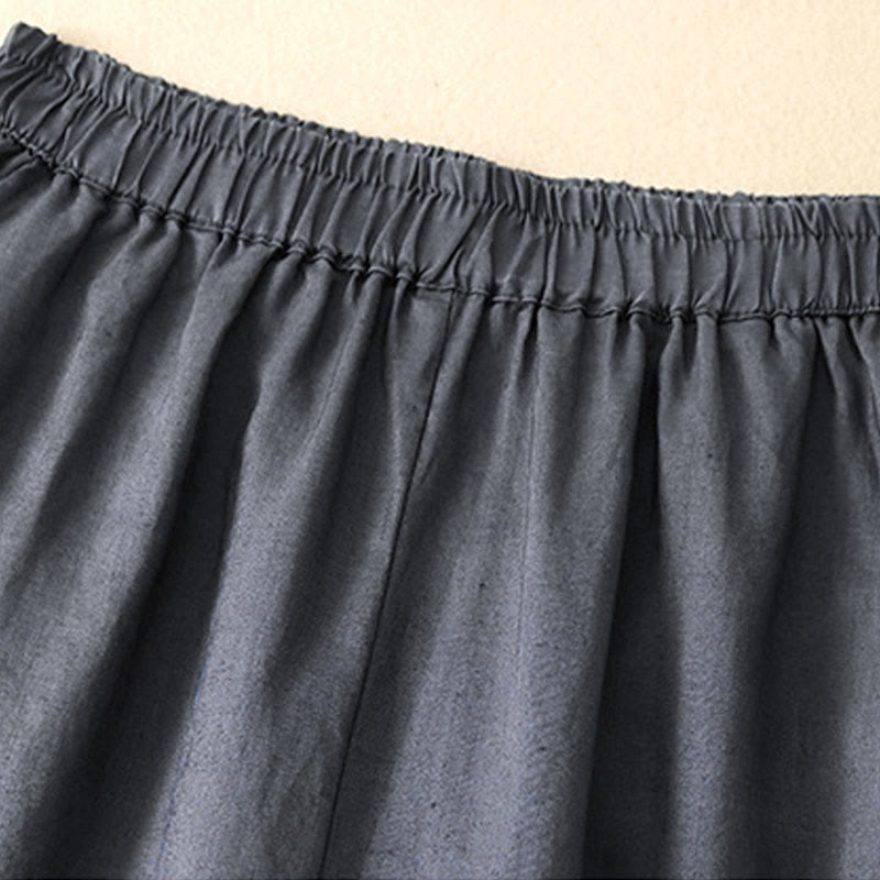 Spodnie damskie haremowe z bawełny i lnu z kieszeniami, swobodne, proste, z Buddha Stones - image 2