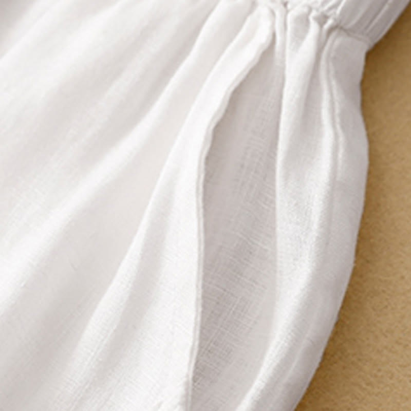 Spodnie damskie haremowe z bawełny i lnu z kieszeniami, swobodne, proste, z Buddha Stones - image 7