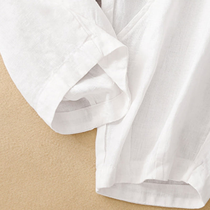 Spodnie damskie haremowe z bawełny i lnu z kieszeniami, swobodne, proste, z Buddha Stones - image 8