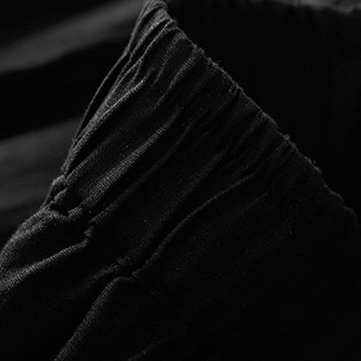 Spodnie damskie haremowe z bawełny i lnu z kieszeniami, swobodne, proste, z Buddha Stones - image 11