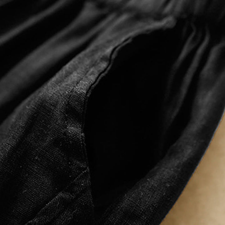 Spodnie damskie haremowe z bawełny i lnu z kieszeniami, swobodne, proste, z Buddha Stones - image 12