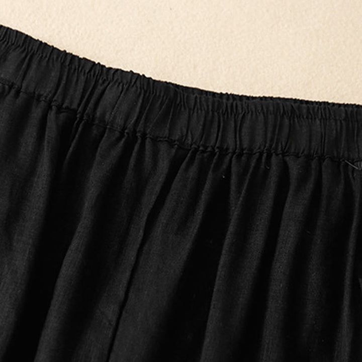 Spodnie damskie haremowe z bawełny i lnu z kieszeniami, swobodne, proste, z Buddha Stones - image 14