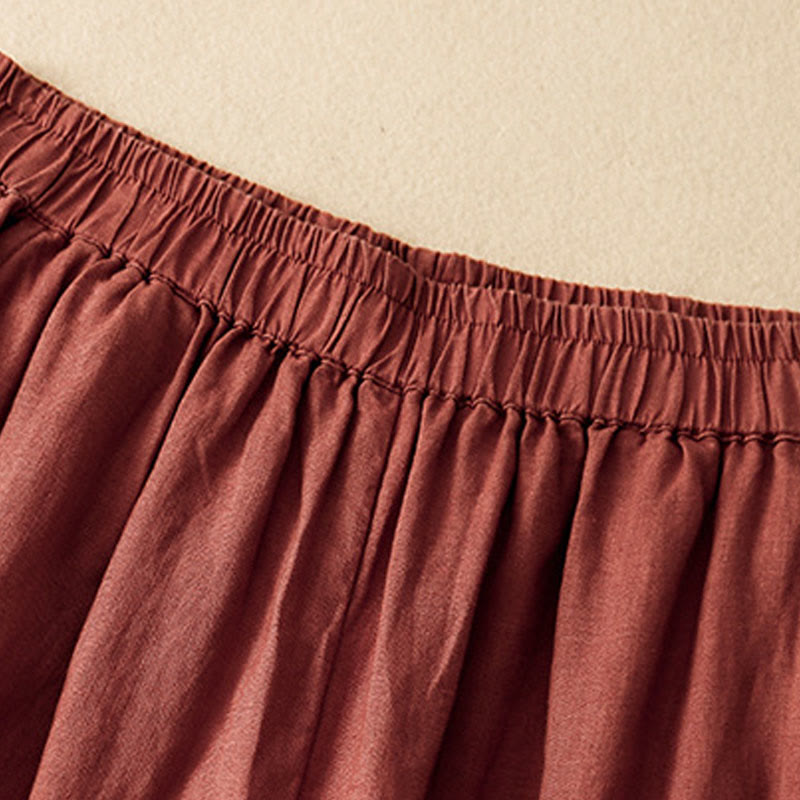 Spodnie damskie haremowe z bawełny i lnu z kieszeniami, swobodne, proste, z Buddha Stones - image 19