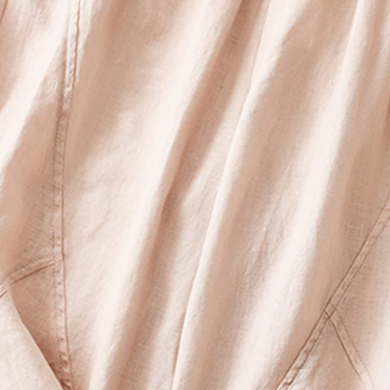 Spodnie damskie haremowe z bawełny i lnu z kieszeniami, swobodne, proste, z Buddha Stones - image 25