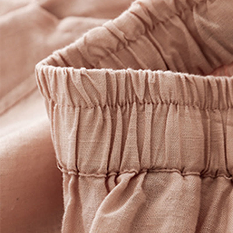 Spodnie damskie haremowe z bawełny i lnu z kieszeniami, swobodne, proste, z Buddha Stones - image 23