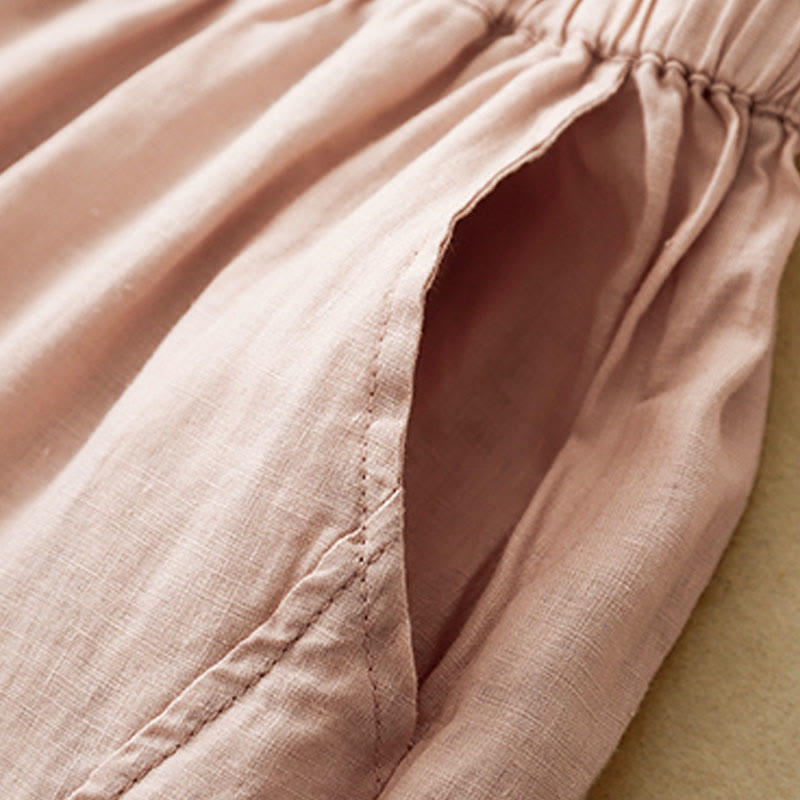 Spodnie damskie haremowe z bawełny i lnu z kieszeniami, swobodne, proste, z Buddha Stones - image 22