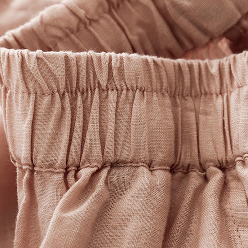 Spodnie damskie haremowe z bawełny i lnu z kieszeniami, swobodne, proste, z Buddha Stones - image 28