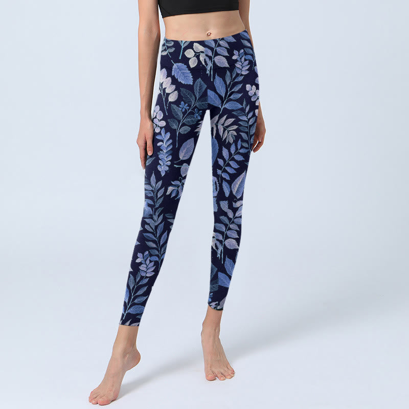 Damskie legginsy do jogi z nadrukiem w fioletowe Buddha Stones - image 5
