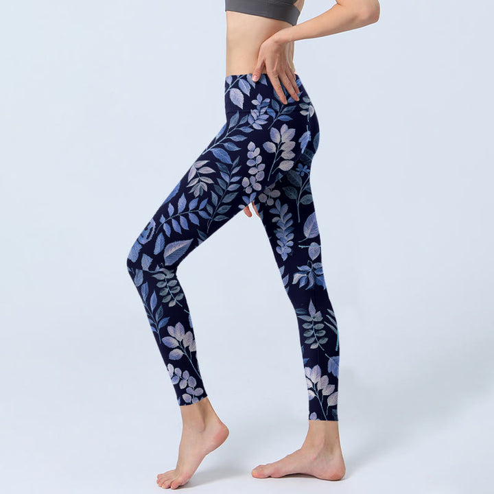 Damskie legginsy do jogi z nadrukiem w fioletowe Buddha Stones - image 2