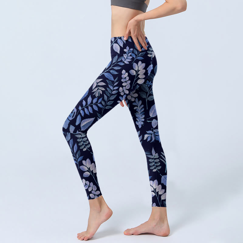 Damskie legginsy do jogi z nadrukiem w fioletowe Buddha Stones - image 2
