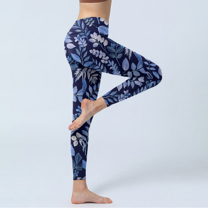 Damskie legginsy do jogi z nadrukiem w fioletowe Buddha Stones - image 3