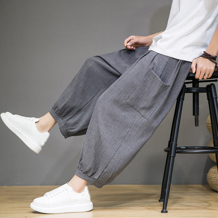 Spodnie haremowe męskie Buddha Stones, skrócone, długość 7-8, z kieszeniami bocznymi - image 26