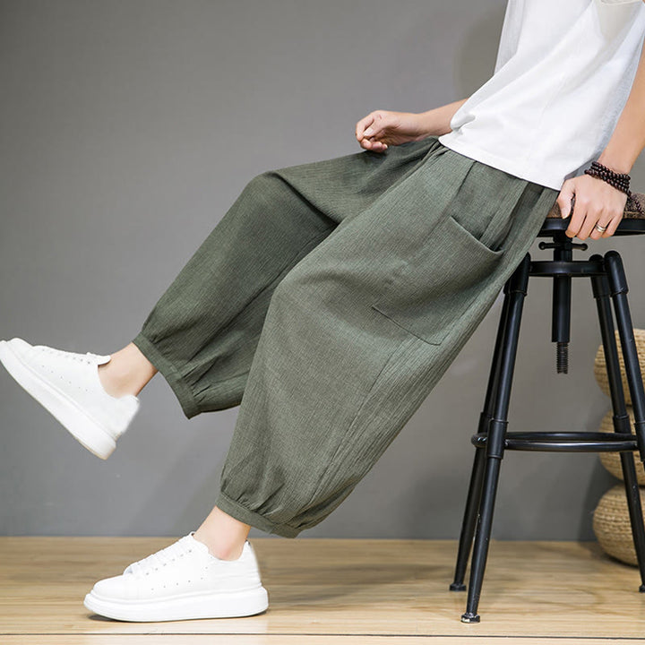 Spodnie haremowe męskie Buddha Stones, skrócone, długość 7-8, z kieszeniami bocznymi - image 8