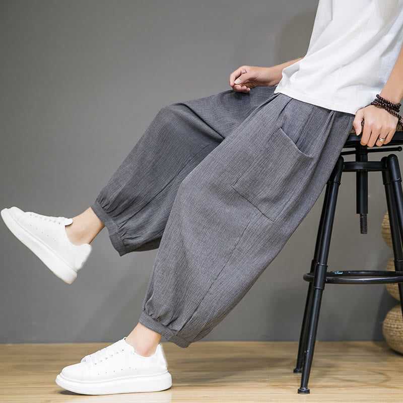 Spodnie haremowe męskie Buddha Stones, skrócone, długość 7-8, z kieszeniami bocznymi - image 26