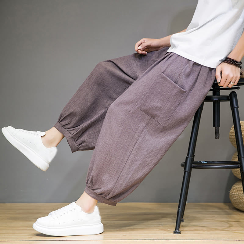 Spodnie haremowe męskie Buddha Stones, skrócone, długość 7-8, z kieszeniami bocznymi - image 34