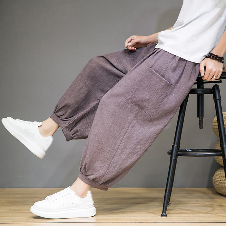 Spodnie haremowe męskie Buddha Stones, skrócone, długość 7-8, z kieszeniami bocznymi - image 34