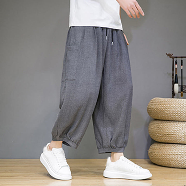 Spodnie haremowe męskie Buddha Stones, skrócone, długość 7-8, z kieszeniami bocznymi - image 18