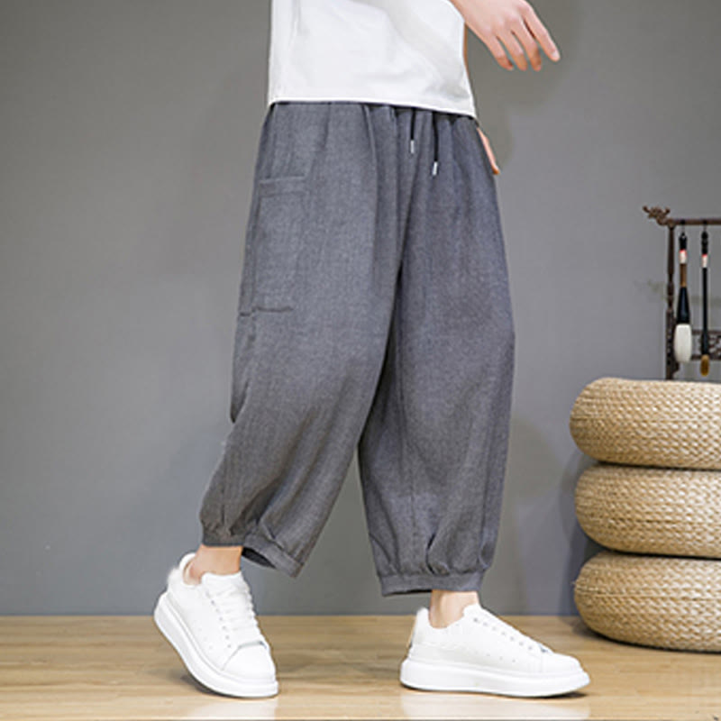 Spodnie haremowe męskie Buddha Stones, skrócone, długość 7-8, z kieszeniami bocznymi - image 18