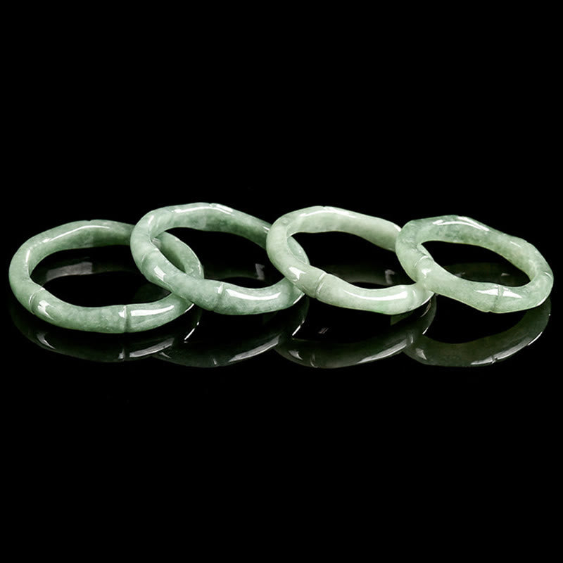 Pierścień z naturalnego bambusa z Buddha Stones i jadeitem o obfitości - image 12