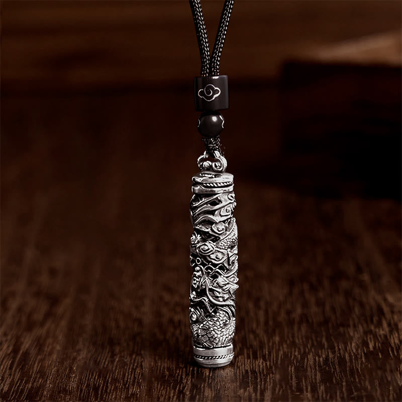 Buddha Stones Miedziany naszyjnik z wisiorkiem w kształcie smoka Fu - Smok - image 0