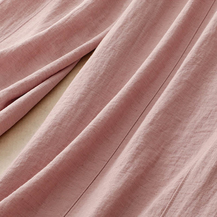 Damskie spodnie z szerokimi nogawkami i kieszeniami, letnie, ze ściągaczem i motywem Buddha Stones - image 3