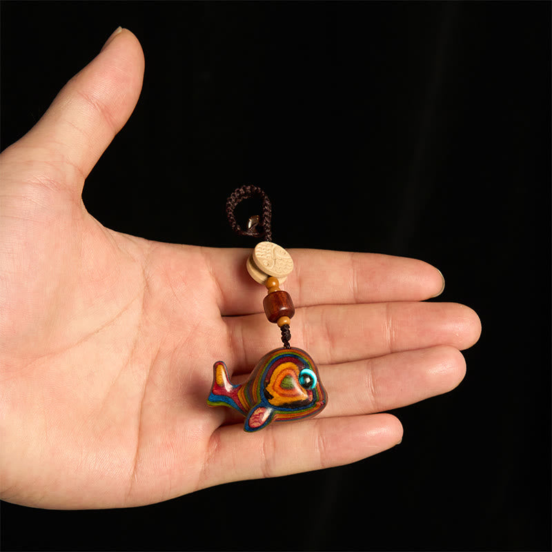 Buddha Stones, tęczowy eukaliptus, delfin, rzeźbiony, pozytywny brelok do telefonu, dekoracja do zawieszenia - image 3
