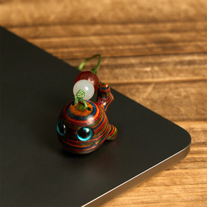 Buddha Stones, tęczowy eukaliptus, delfin, rzeźbiony, pozytywny brelok do telefonu, dekoracja do zawieszenia - image 13