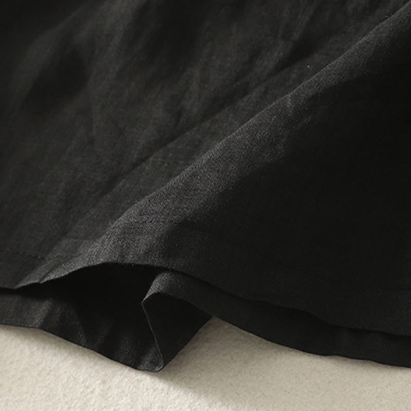 Koszulka damska z krótkim rękawem z bawełny i lnu z haftem "Buddha Stones" w kolorze czerwonym i sercem - image 18