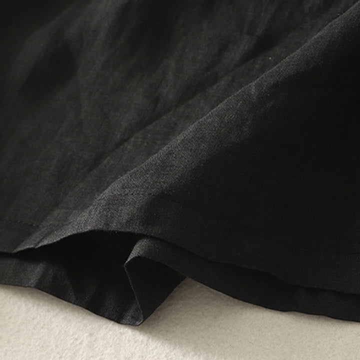 Koszulka damska z krótkim rękawem z bawełny i lnu z haftem "Buddha Stones" w kolorze czerwonym i sercem - image 18