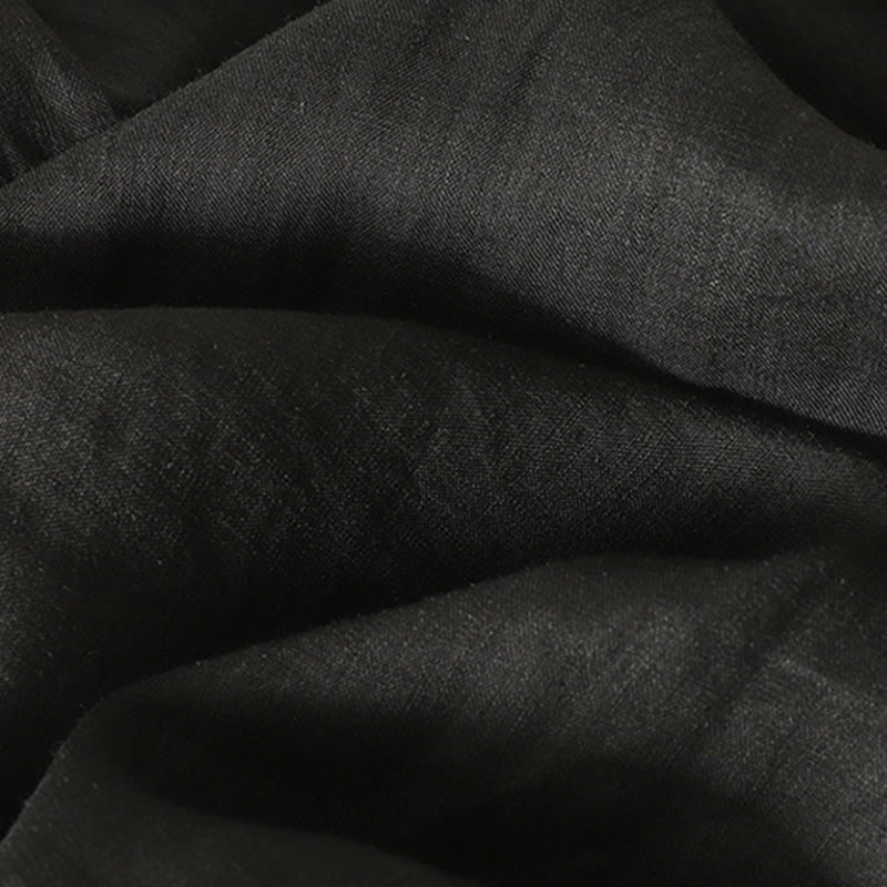 Koszulka damska z krótkim rękawem z bawełny i lnu z haftem "Buddha Stones" w kolorze czerwonym i sercem - image 17