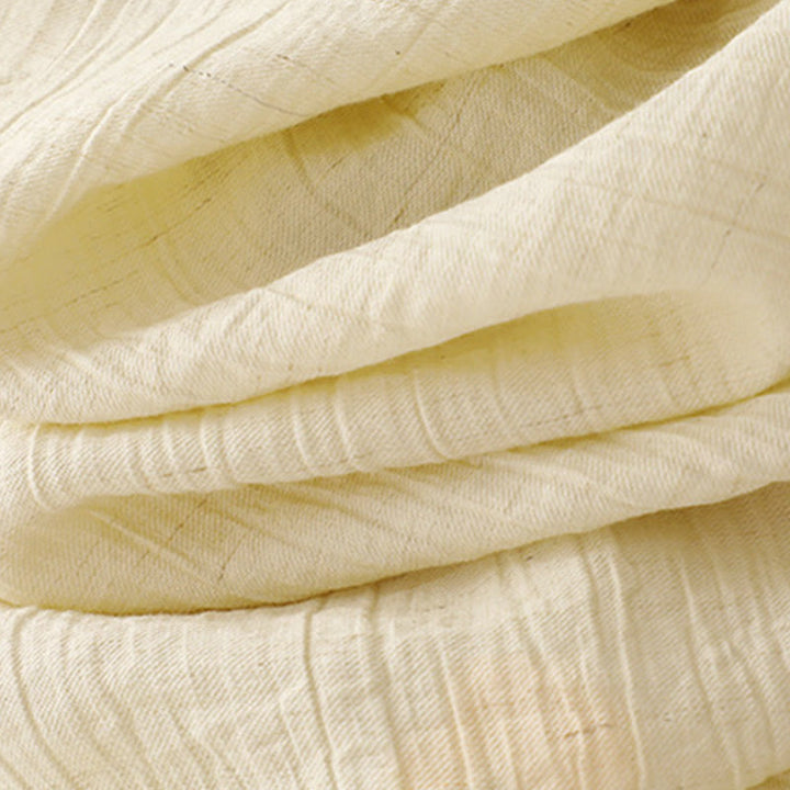 Koszula damska z krótkim rękawem z bufiastymi, bawełnianymi rękawami i asymetrycznym sznurowaniem w kolorze Buddha Stones - image 13