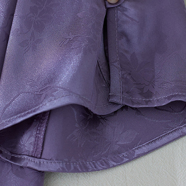 Koszula damska z żakardowym wzorem kwiatowym „Buddha Stones” na lato, z rękawem trzy czwarte - image 6