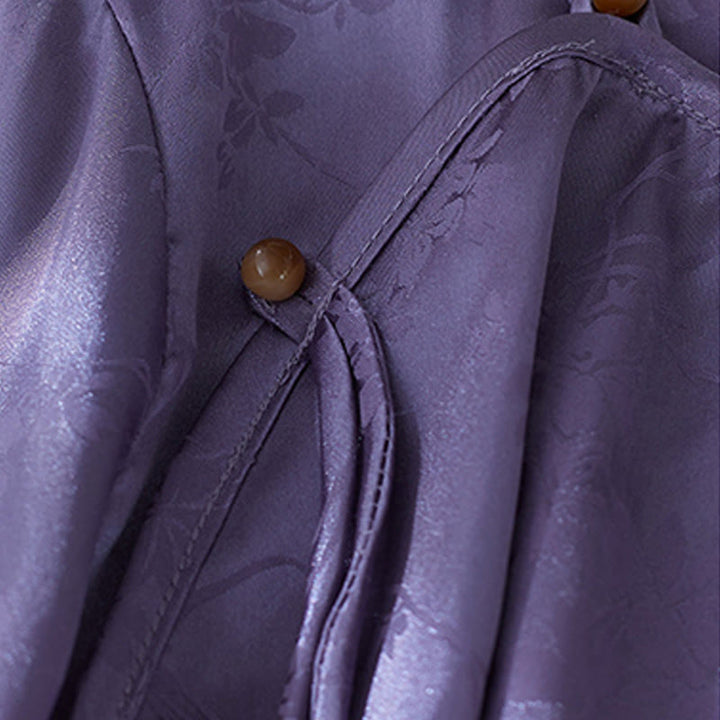 Koszula damska z żakardowym wzorem kwiatowym „Buddha Stones” na lato, z rękawem trzy czwarte - image 4