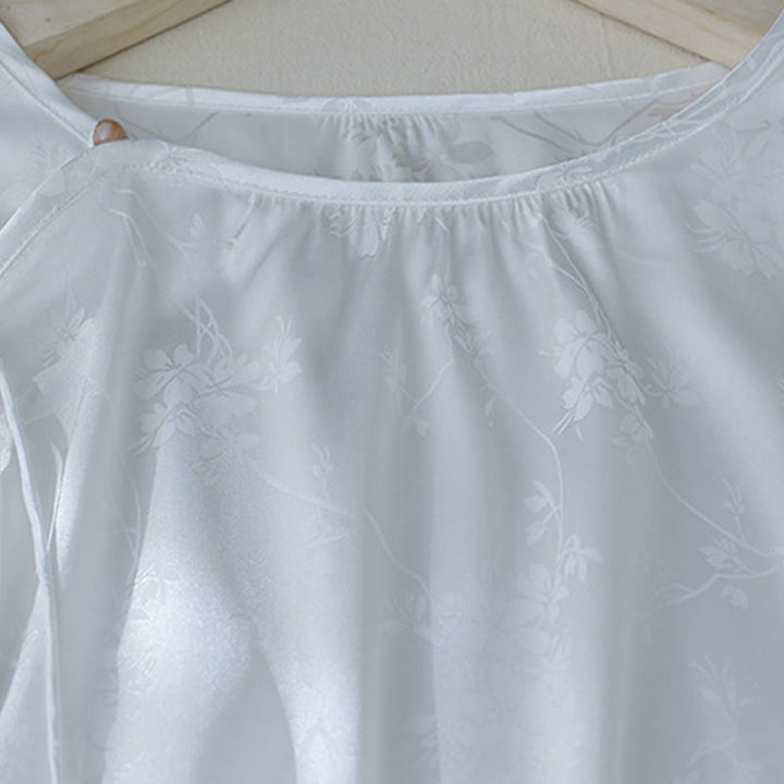 Koszula damska z żakardowym wzorem kwiatowym „Buddha Stones” na lato, z rękawem trzy czwarte - image 11