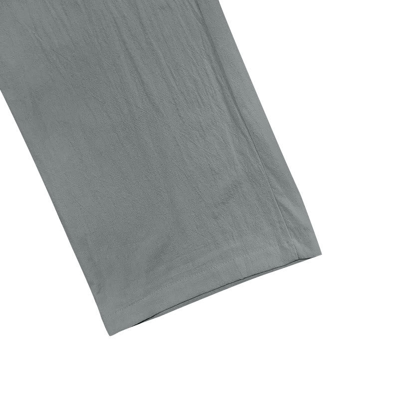 Spodnie męskie bawełniane z kieszeniami i guzikami w jednolitym kolorze z motywem Buddha Stones - image 17