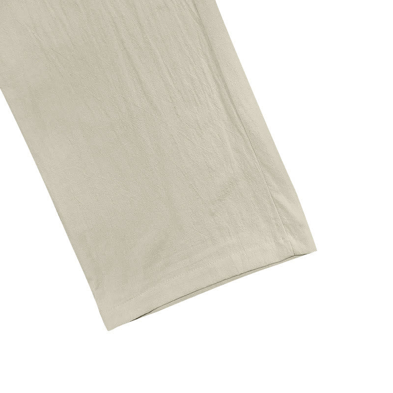 Spodnie męskie bawełniane z kieszeniami i guzikami w jednolitym kolorze z motywem Buddha Stones - image 22