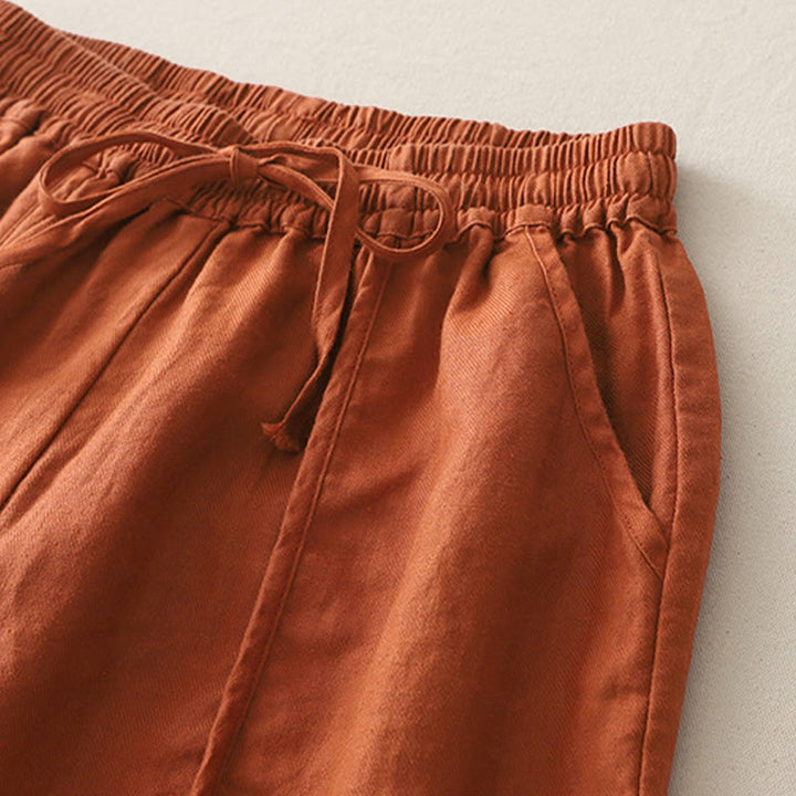 Buddha Stones Casual Gładkie Jednokolorowe Patchworkowe Damskie Spodnie Z Poliestru 7-8 Długość Szerokie Nogawki Z Kieszeniami - image 13