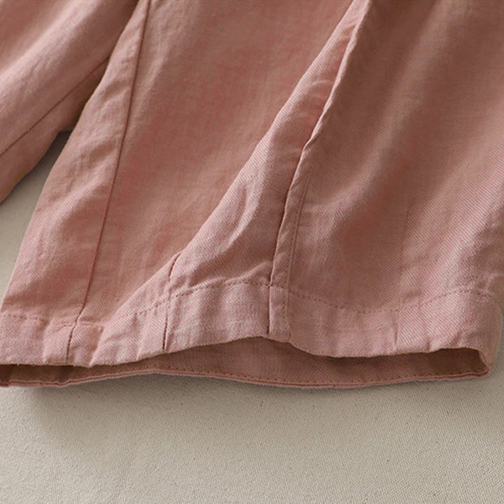 Buddha Stones Casual Gładkie Jednokolorowe Patchworkowe Damskie Spodnie Z Poliestru 7-8 Długość Szerokie Nogawki Z Kieszeniami - image 11