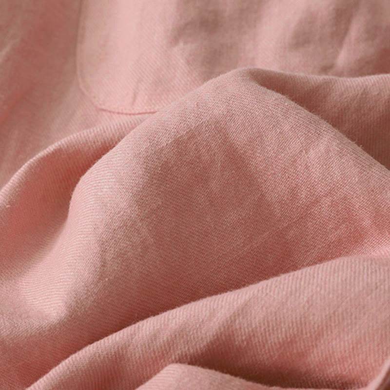 Buddha Stones Casual Gładkie Jednokolorowe Patchworkowe Damskie Spodnie Z Poliestru 7-8 Długość Szerokie Nogawki Z Kieszeniami - image 7