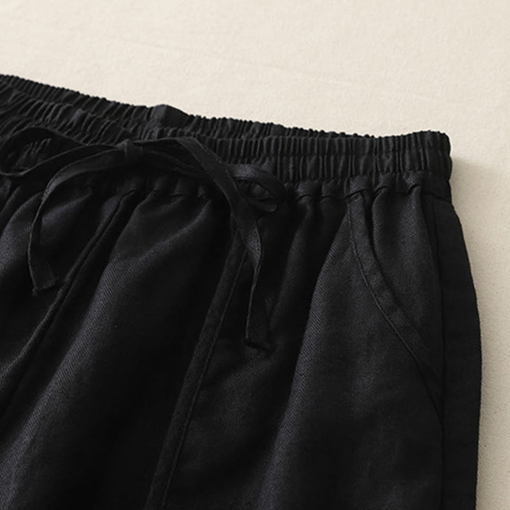 Buddha Stones Casual Gładkie Jednokolorowe Patchworkowe Damskie Spodnie Z Poliestru 7-8 Długość Szerokie Nogawki Z Kieszeniami - image 22