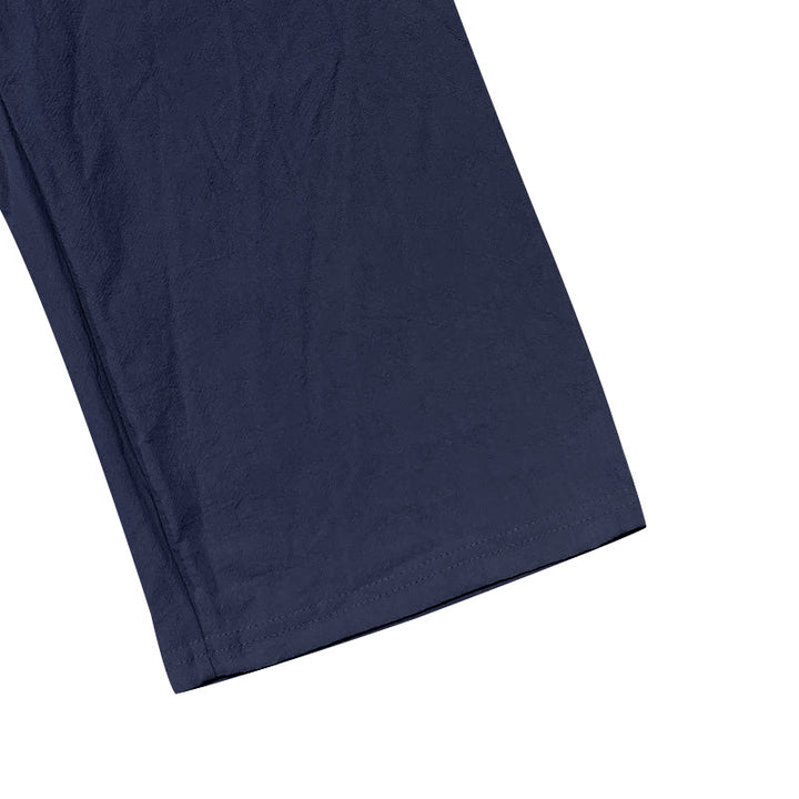 Męskie bawełniane spodnie z kieszeniami, guzikami w jednolitym kolorze i ściągaczem w kształcie Buddha Stones - image 5