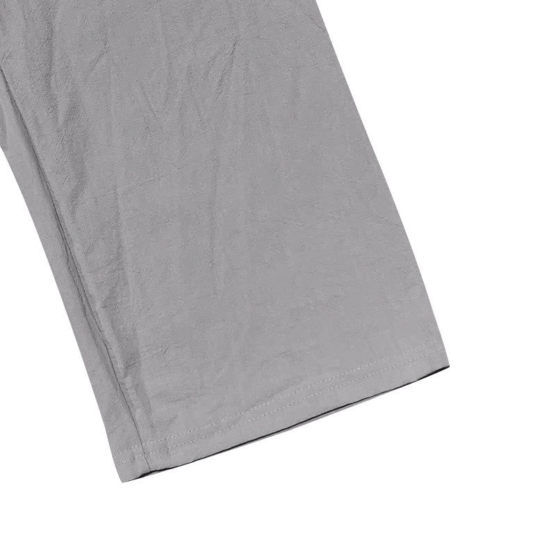 Męskie bawełniane spodnie z kieszeniami, guzikami w jednolitym kolorze i ściągaczem w kształcie Buddha Stones - image 16